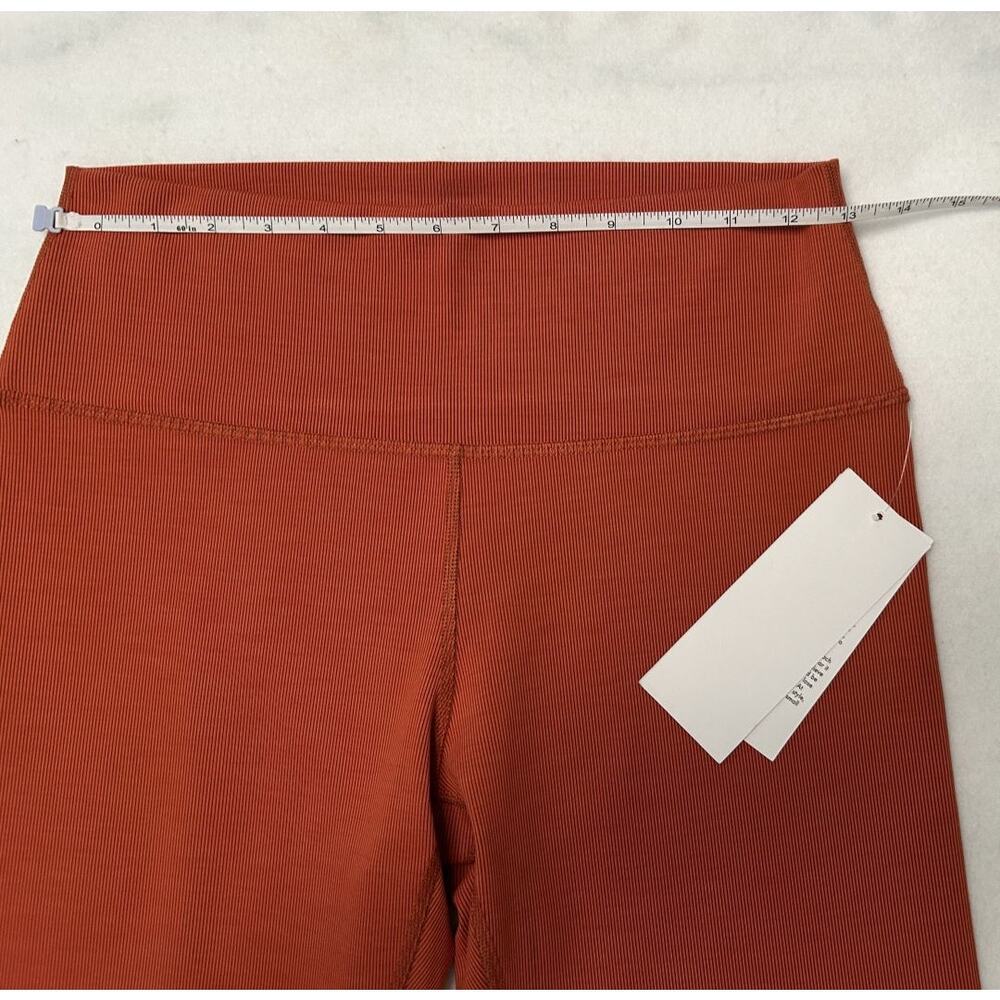 NWT Lezat Eco Active Textured Athletic High Waist Soft Rib Rust Leggings Large - Picture 6 of 11
